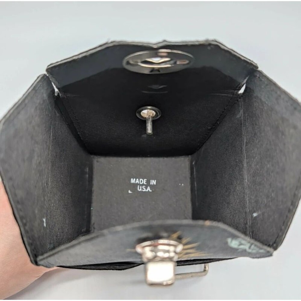 Chinese Takeout Box Purse Storage Accent Black Gold - Picture 5 of 10